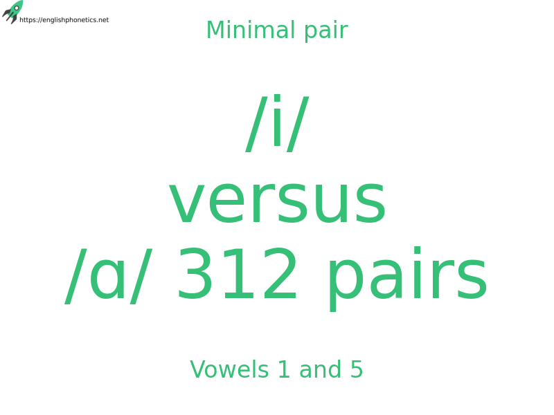 Minimal pair: Vowels 1 and 5, /i/ versus /ɑ/ 312 pairs