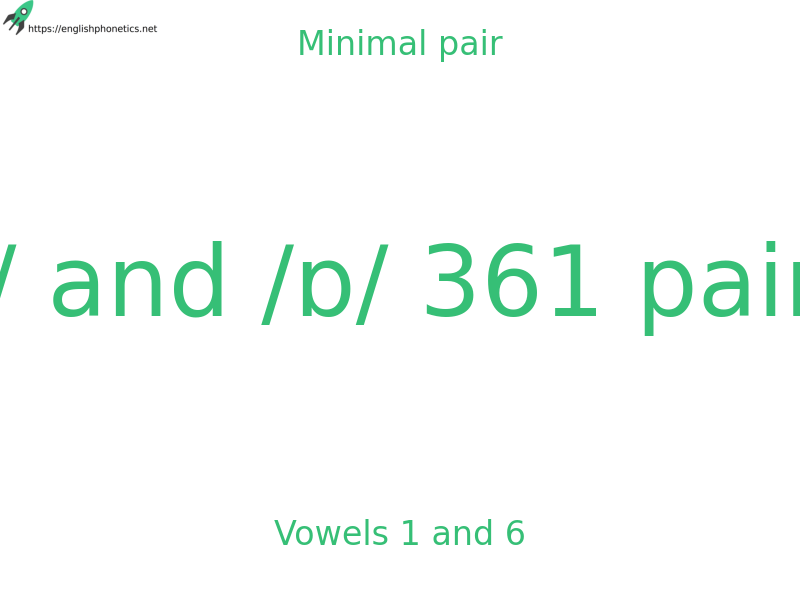 Minimal pair: Vowels 1 and 6, /i/ and /ɒ/ 361 pairs
