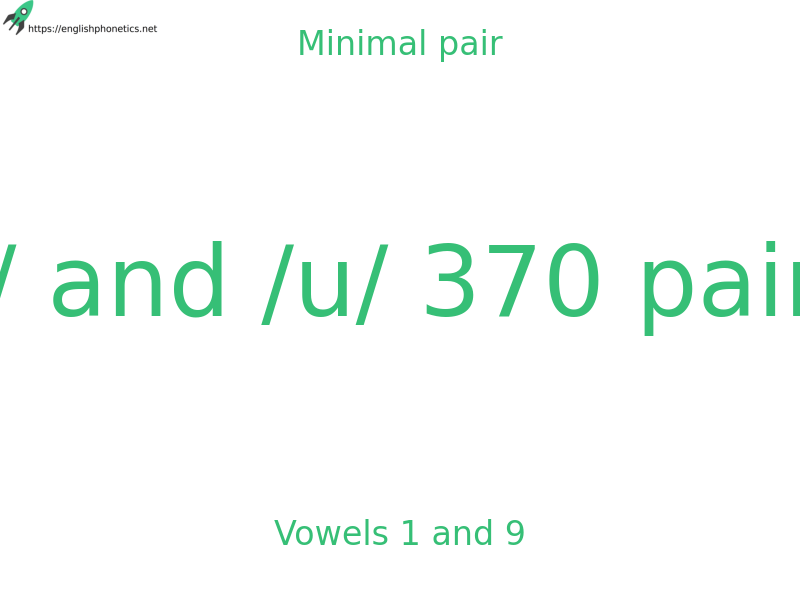 Minimal pair: Vowels 1 and 9, /i/ and /u/ 370 pairs
