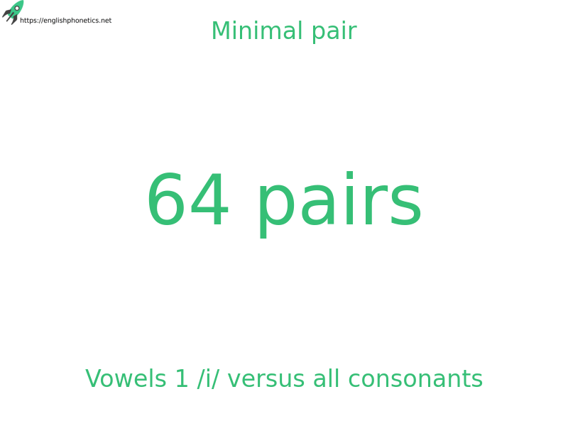 Minimal pair: Vowels 1 /i/ versus all consonants, 64 pairs