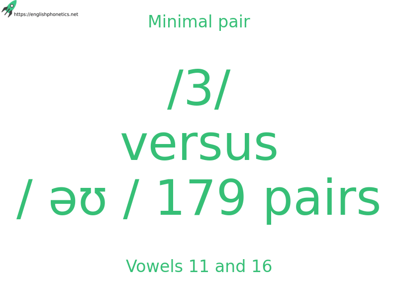 Minimal pair: Vowels 11 and 16, /3/ versus / əʊ / 179 pairs