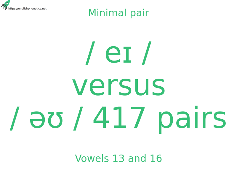 Minimal pair: Vowels 13 and 16, / eɪ / versus / əʊ / 417 pairs