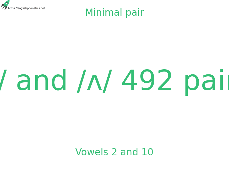 Minimal pair: Vowels 2 and 10, /ɪ/ and /ʌ/ 492 pairs