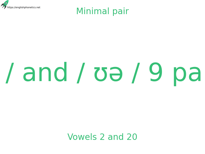 Minimal pair: Vowels 2 and 20, / ɪ / and / ʊə / 9 pairs