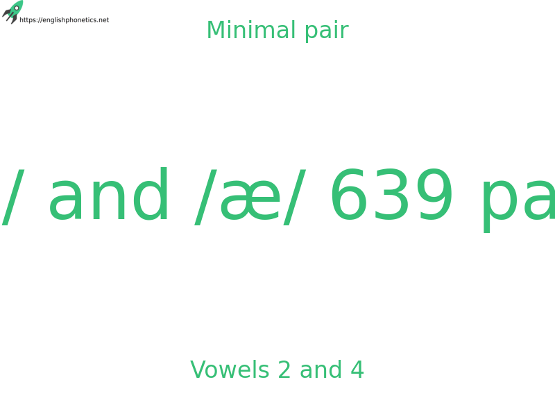 
   Minimal pair: Vowels 2 and 4, / ɪ / and /æ/ 639 pairs
  