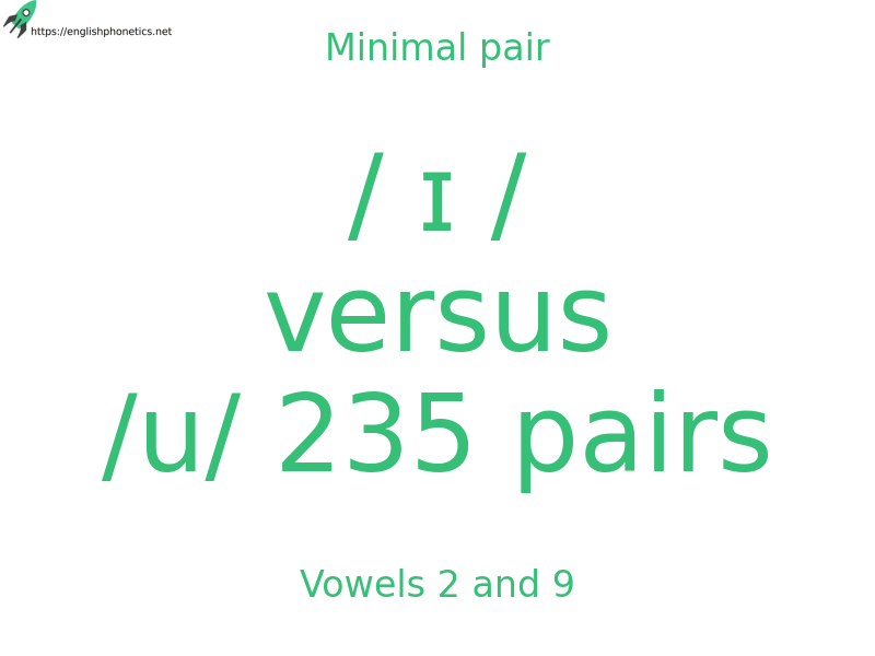 Minimal pair: Vowels 2 and 9, / ɪ / versus /u/ 235 pairs