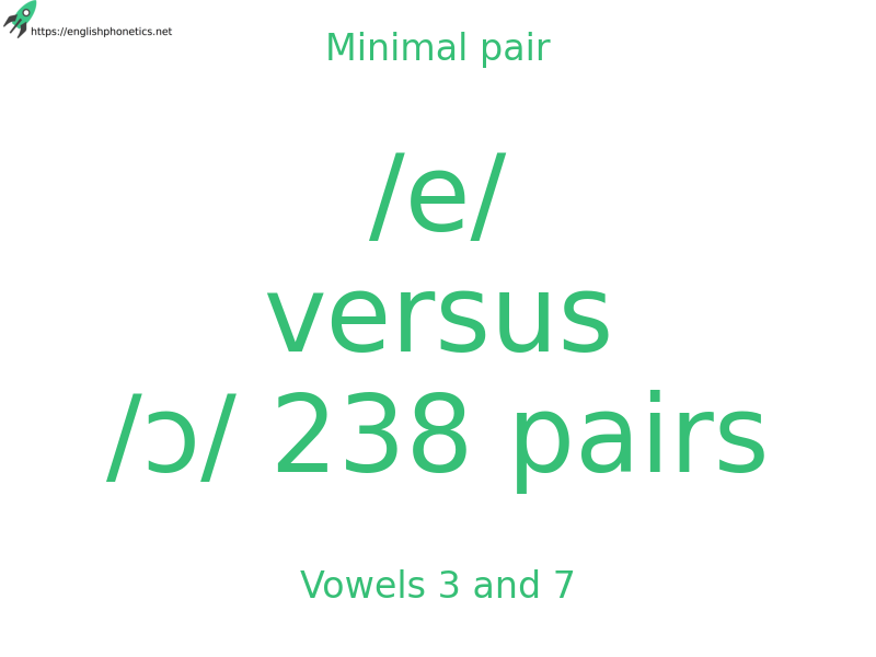 Minimal pair: Vowels 3 and 7, /e/ versus /ɔ/ 238 pairs