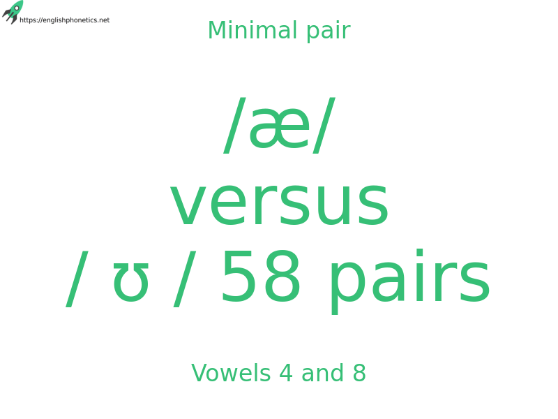 Minimal pair: Vowels 4 and 8, /æ/ versus / ʊ / 58 pairs