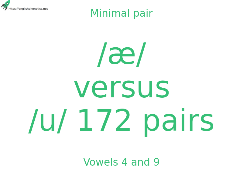 Minimal pair: Vowels 4 and 9, /æ/ versus /u/ 172 pairs