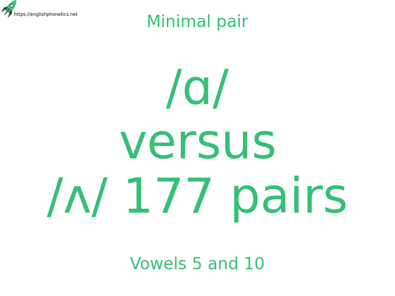Minimal pair: Vowels 5 and 10, /ɑ/ versus /ʌ/ 177 pairs