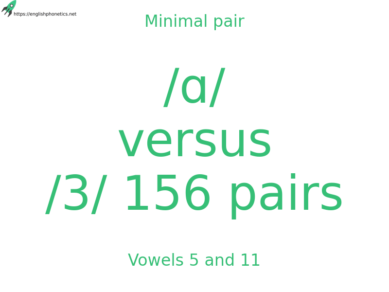 Minimal pair: Vowels 5 and 11, /ɑ/ versus /3/ 156 pairs