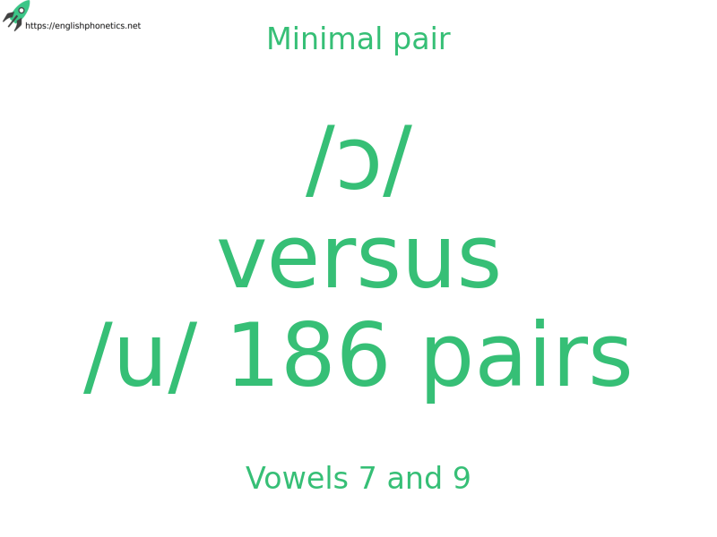 Minimal pair: Vowels 7 and 9, /ɔ/ versus /u/ 186 pairs