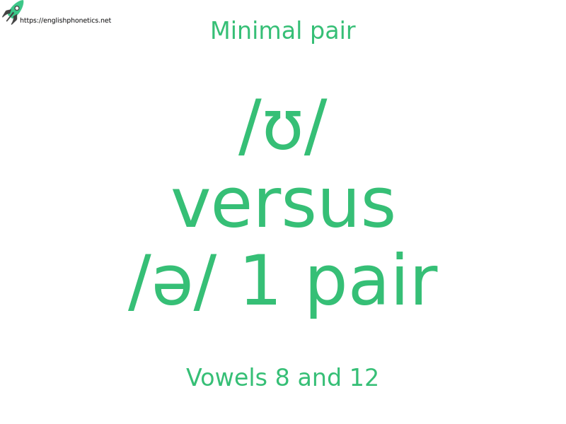 Minimal pair: Vowels 8 and 12, /ʊ/ versus /ə/ 1 pair