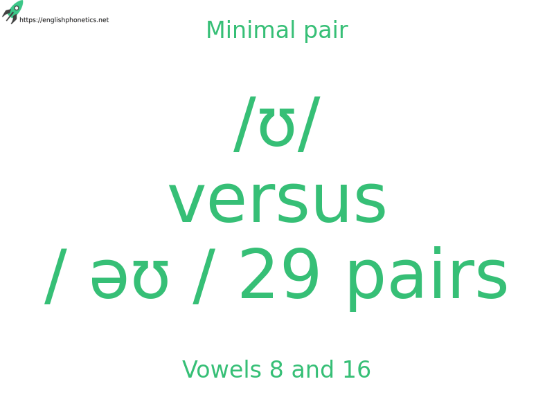 Minimal pair: Vowels 8 and 16, /ʊ/ versus / əʊ / 29 pairs