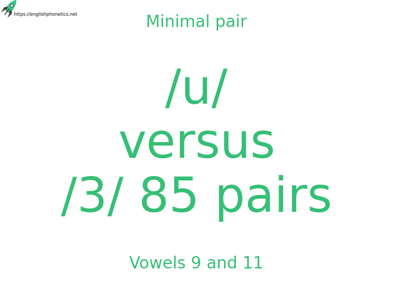 Minimal pair: Vowels 9 and 11, /u/ versus /3/ 85 pairs